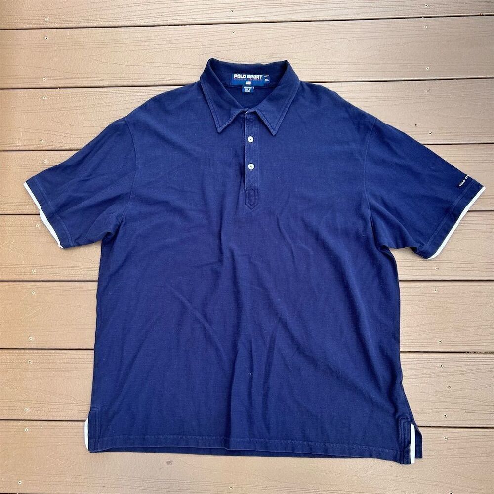 Vintage Polo Sport‎ Ralph Lauren Men's XL Blue Short Sleeve Polo Shirt